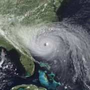 Hurricane on a Weather Map